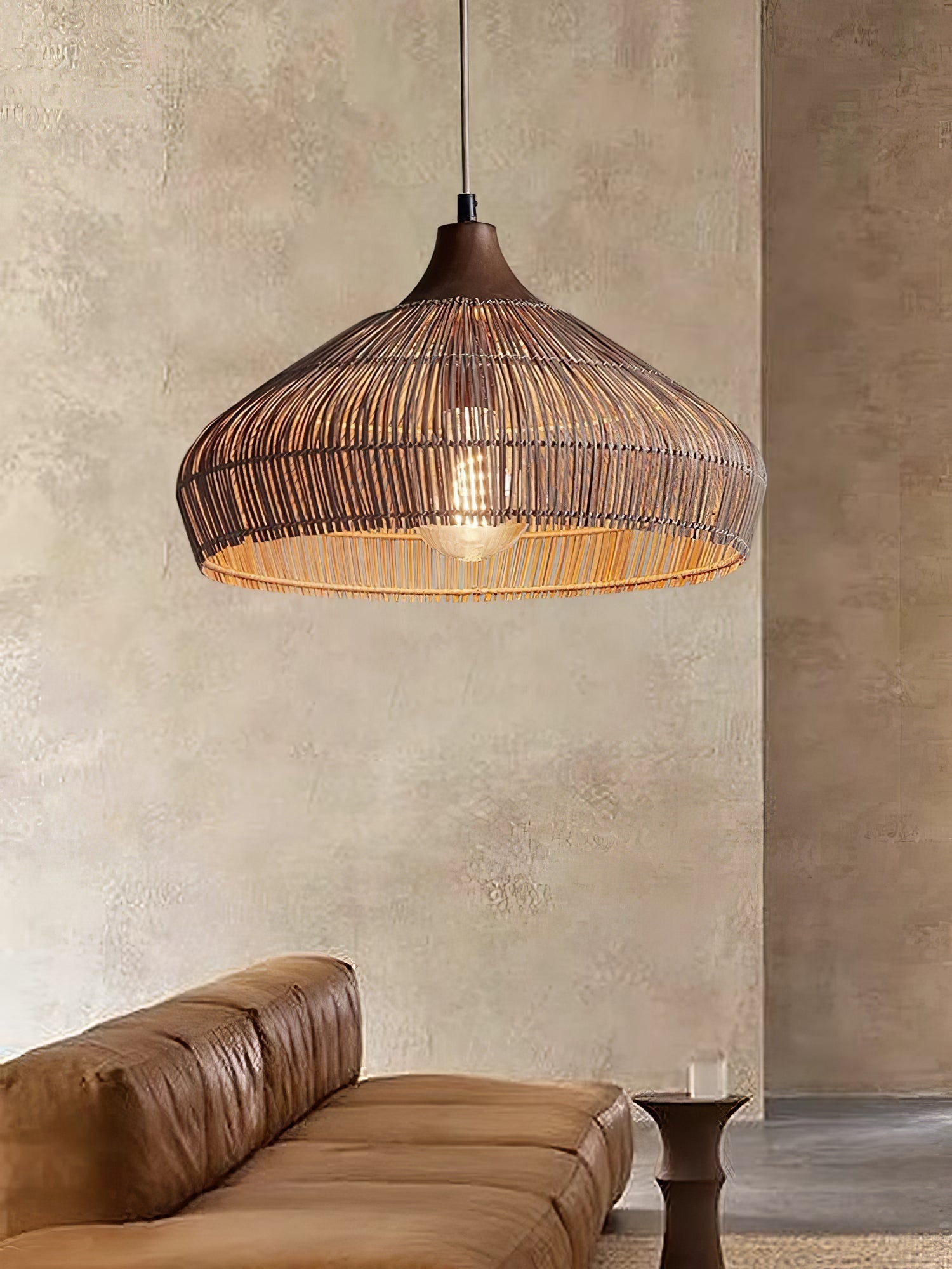 Solara Rieten Rotan Hanglamp – Natuurlijke Designlamp voor Woonkamer, Eetkamer en Slaapkamer Livara