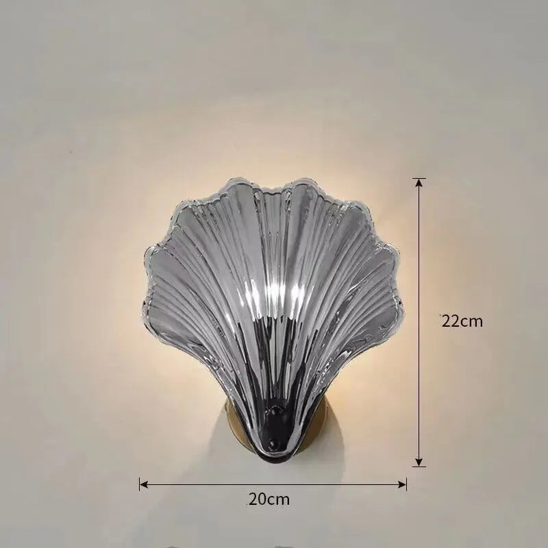 SeaShell Schelpvormige Wandlamp - Elegante Glazen Verlichting voor Slaapkamer of Woonkamer Livara