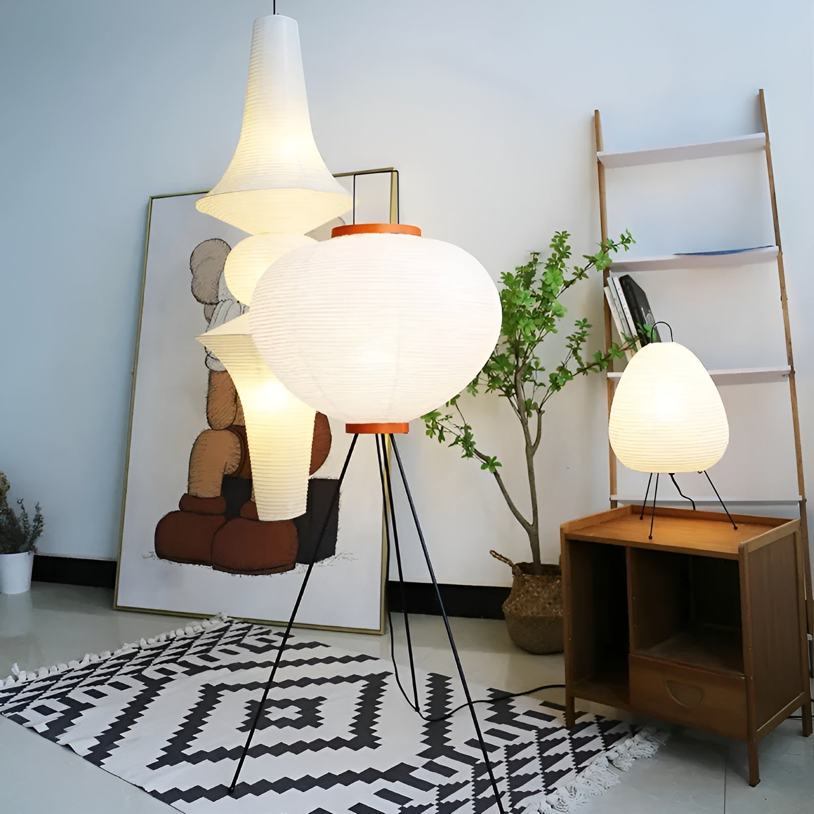 ZenGlow Wabi-Sabi LED Staande Lamp – Uniek Rijstpapier Design voor Sfeervolle Verlichting Livara